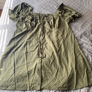 Pretty Little Thing Plus Khaki Bardot Dress